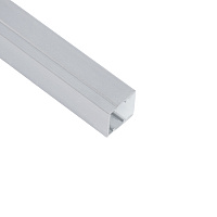 Профиль алюминиевый накладной, 10х10мм, серебро, CAB243 (в комплекте с матовым экраном, 2 заглушками, 4 крепежами) FERON