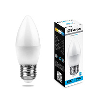 Лампа светодиодная Feron LB-97 Свеча E27 7W 175-265V 6400K 25883 Лампа светодиодная Feron LB-97 Свеча E27 7W 175-265V 6400K 25883