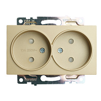 GLS10-7113-08 Розетка 2-местная с защитной шторкой (механизм) б/з, 250В, 10А, серия Катрин, золото 49225 GLS10-7113-08 Розетка 2-местная с защитной шторкой (механизм) б/з, 250В, 10А, серия Катрин, золото 49225