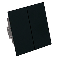 Переключатель 2-клавишный (механизм), STEKKER, 250В, 10А, серия Мия, RSW10-3107-05, черный бархат 50448