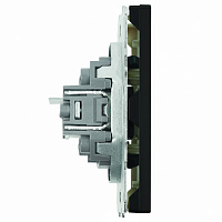 Розетка компьютерная 1-местная RJ-45 (механизм), STEKKER, серия Эмили, RST00-5117-05, черный уголь, soft touch  49847