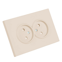 Розетка 2-местная с защитной шторкой, STEKKER,  б/з, 250В, 16А, серия Эмили, RST16-5116-08, кашемир, soft touch 49903