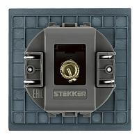 Розетка телевизионная 1-местная (механизм), STEKKER, 75 Ом, 5-862МГц, серия Мия, RST00-3108-05, черный бархат 50449